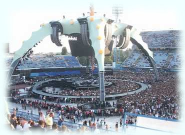 The U2 Claw at Stadium Maksimirsk in Zagreb/Croatia with a bunch of fans at the ground access